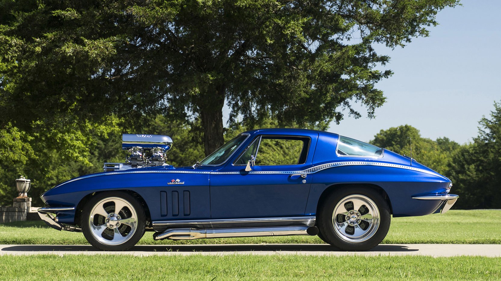 1966, Chevrolet, Corvette,  c2 , Pro, Street, Cars, Blue Wallpaper