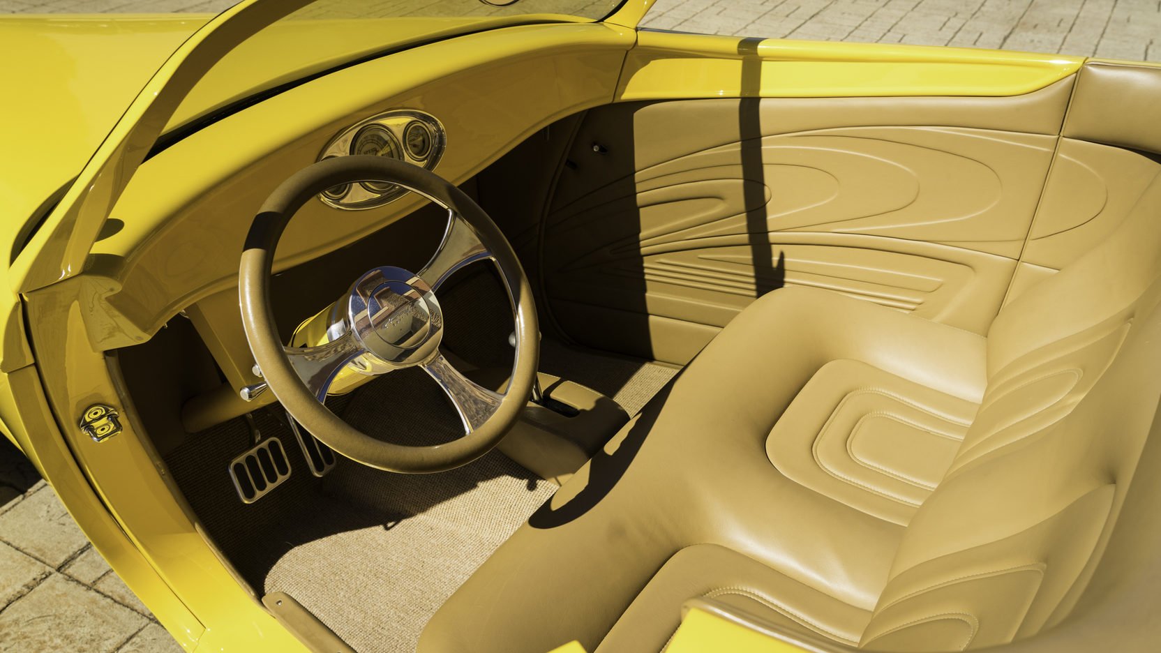 1932, Ford, Roadster, Street, Rod, Cars, Yellow Wallpaper