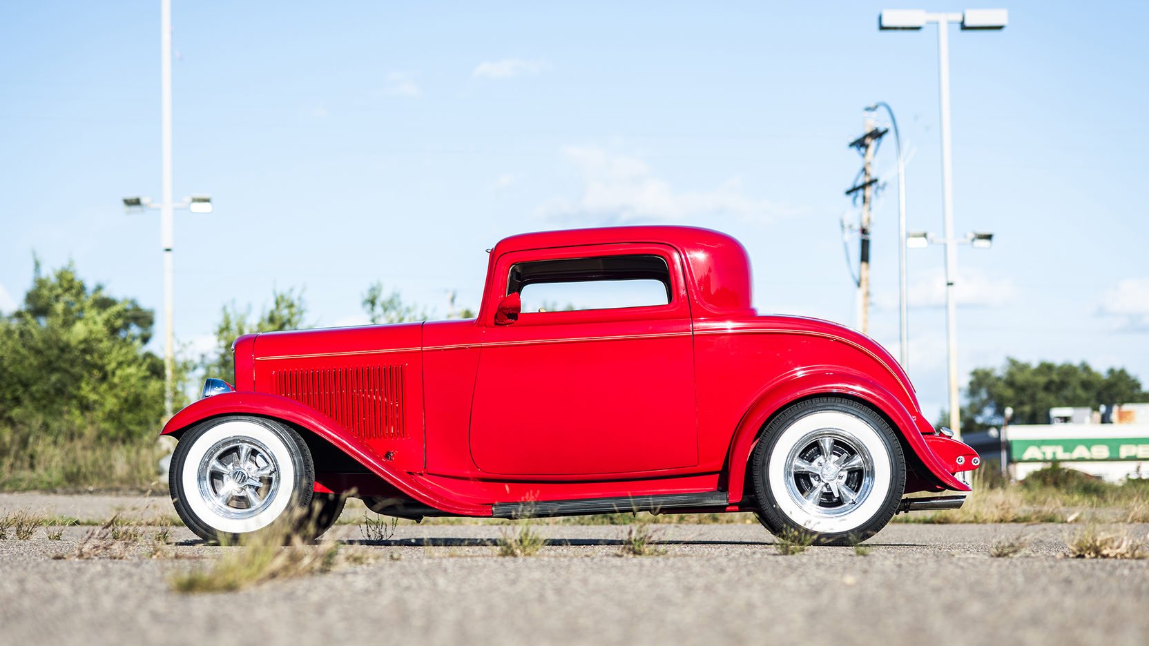1932, Ford, 3 window, Coupe, Street, Rod, Cars, Red Wallpaper