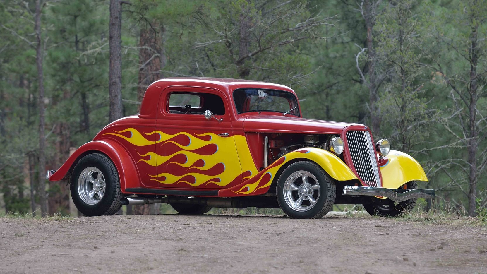 1934, Ford, 3 window, Coupe, Street, Rod, Cars Wallpaper