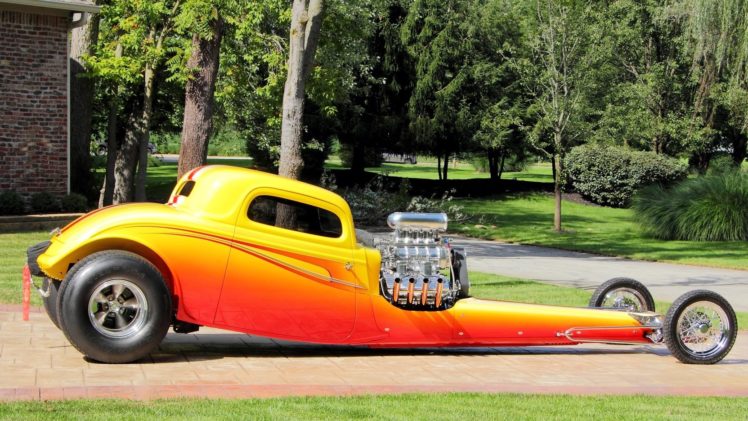 1934, Ford, 3 window, Coupe, Dragster, Cars HD Wallpaper Desktop Background