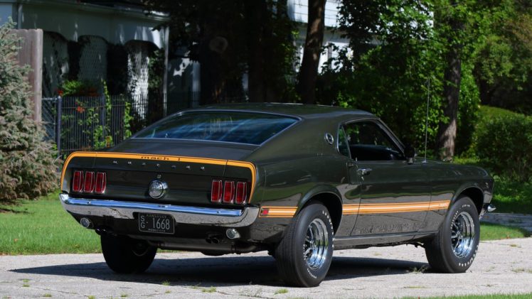 1969, Ford, Mustang, Mach 1, Fastback, Cars, Black, Jade HD Wallpaper Desktop Background