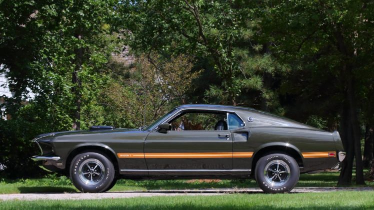 1969, Ford, Mustang, Mach 1, Fastback, Cars, Black, Jade Wallpapers HD ...
