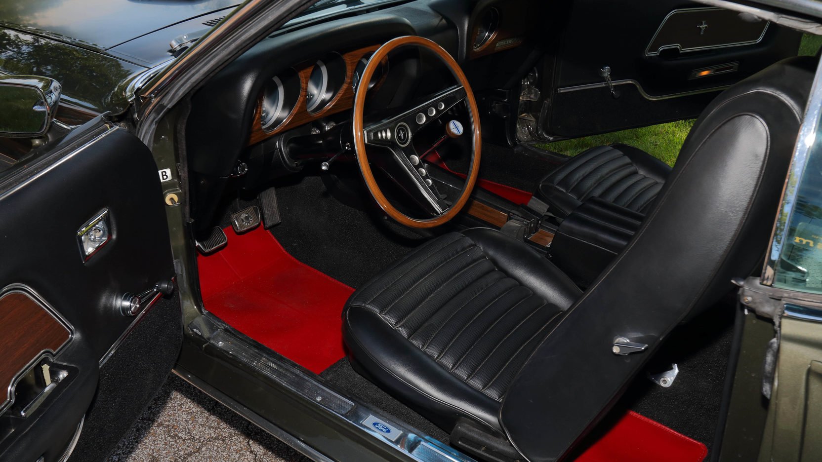 1969, Ford, Mustang, Mach 1, Fastback, Cars, Black, Jade Wallpaper