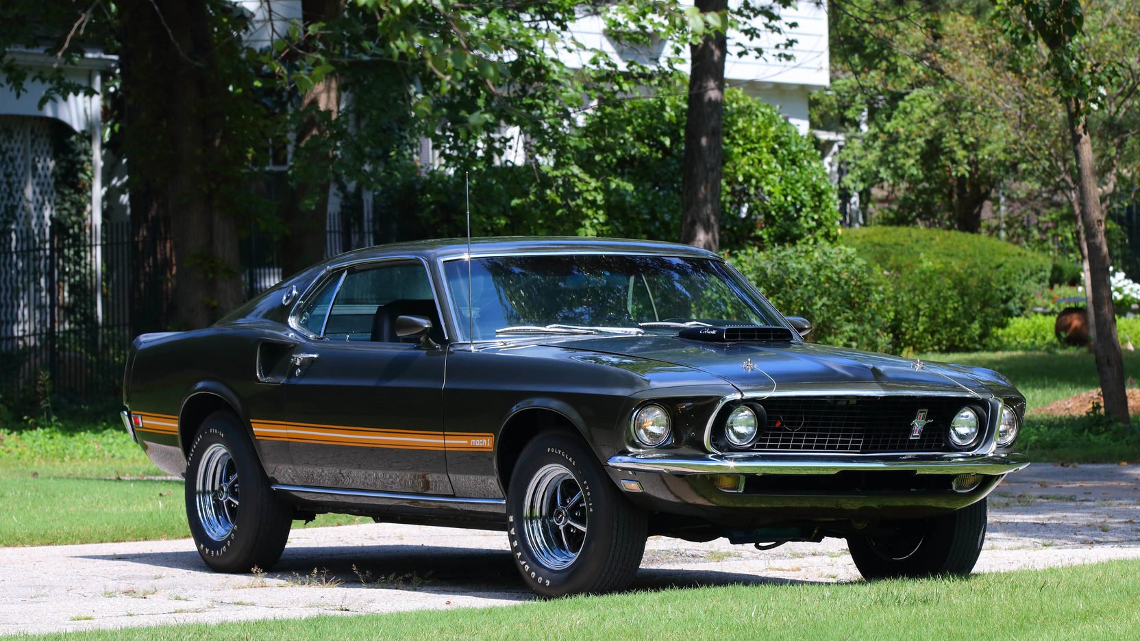 1969, Ford, Mustang, Mach 1, Fastback, Cars, Black, Jade Wallpaper
