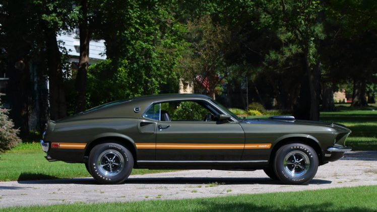 1969, Ford, Mustang, Mach 1, Fastback, Cars, Black, Jade HD Wallpaper Desktop Background