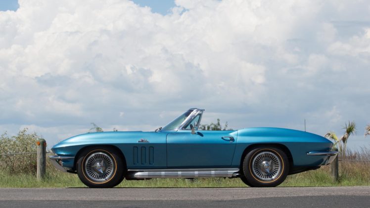 1966, Chevrolet, Corvette,  c2 , Convertible, Blue HD Wallpaper Desktop Background
