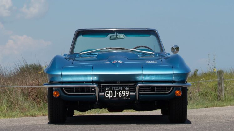 1966, Chevrolet, Corvette,  c2 , Convertible, Blue HD Wallpaper Desktop Background