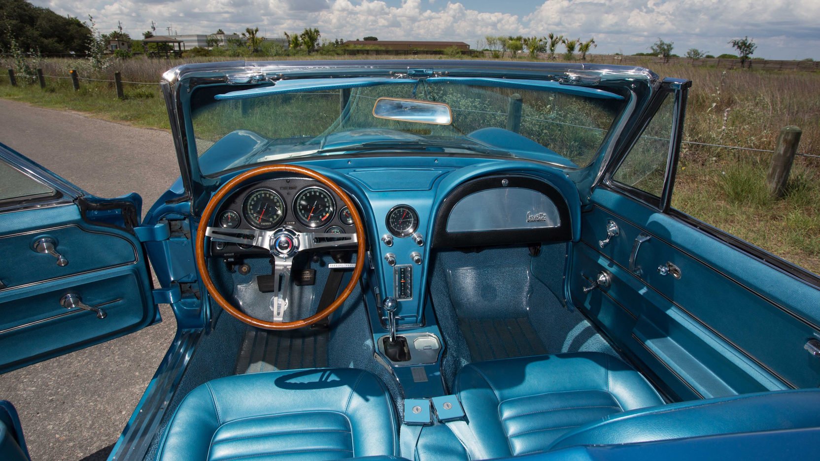1966, Chevrolet, Corvette,  c2 , Convertible, Blue Wallpaper