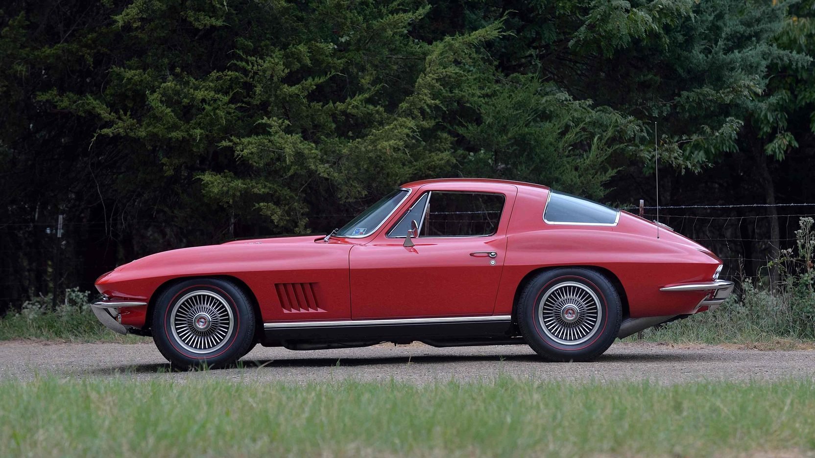 1967, Chevrolet, Corvette,  c2 , Coupe, Cars, Red Wallpaper