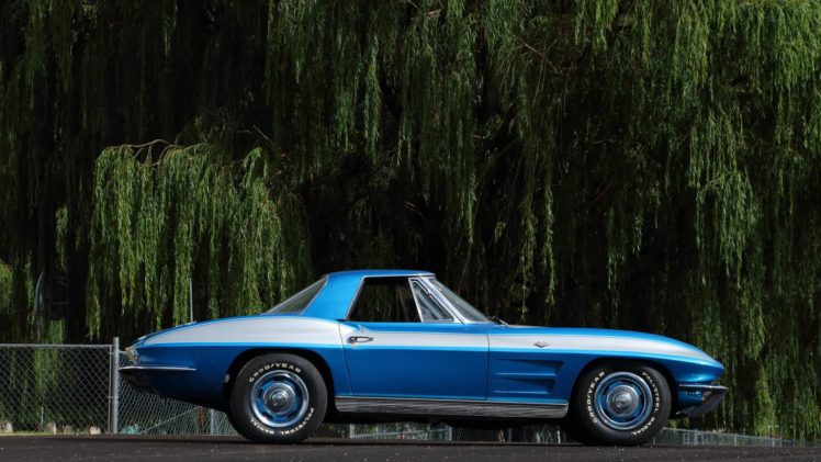 1963, Chevrolet, Corvette,  c2 , Convertible, Cars, Blue HD Wallpaper Desktop Background