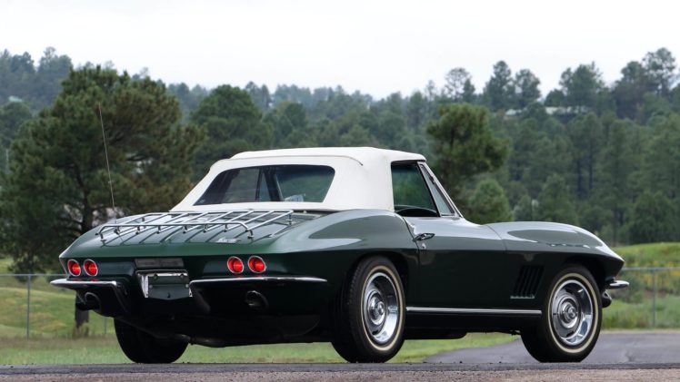1967, Chevrolet, Corvette,  c2 , Convertible, Cars, Green HD Wallpaper Desktop Background