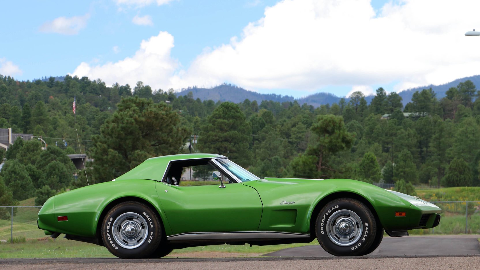 1975, Chevrolet, Corvette,  c3 , Convertible, Green Wallpaper