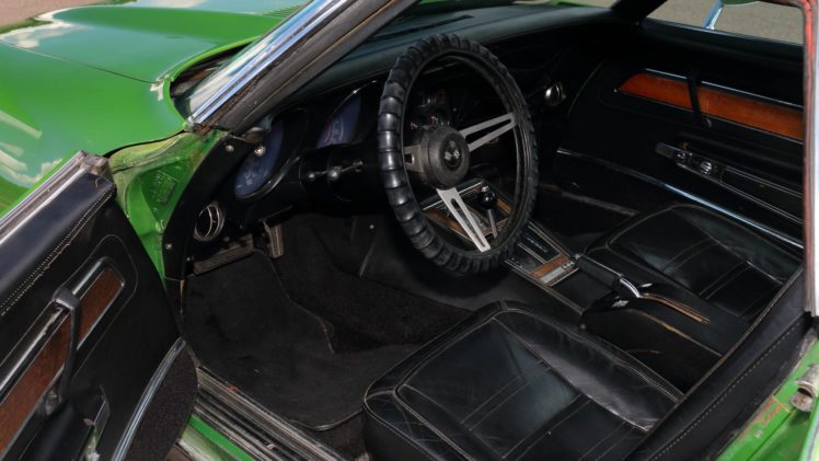 1975, Chevrolet, Corvette,  c3 , Convertible, Green HD Wallpaper Desktop Background
