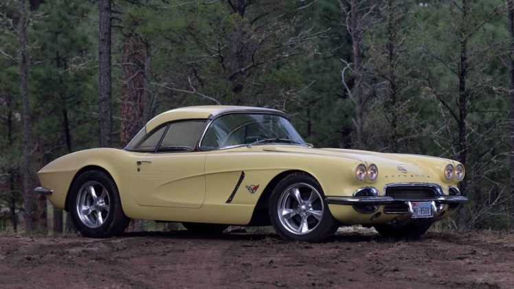 1962, Chevrolet, Corvette,  c1 , Convertible, Cars, Yellow HD Wallpaper Desktop Background