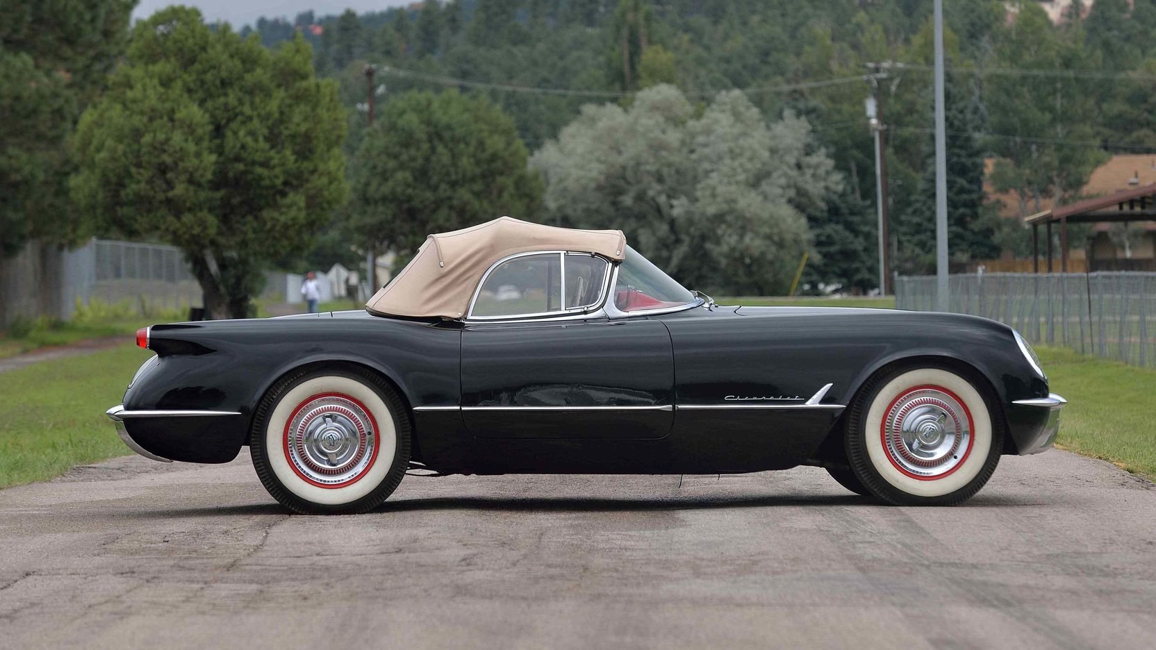 1954, Chevrolet, Corvette,  c1 , Roadster, Cars, Black Wallpaper