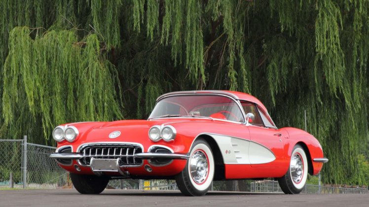 1960, Chevrolet, Corvette,  c1 , Convertible, Cars, Red HD Wallpaper Desktop Background