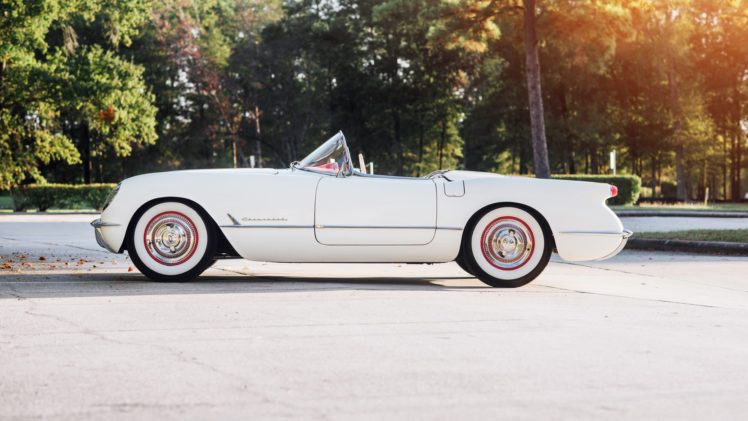 1953, Chevrolet, Corvette,  c1 , Roadster, Cars, White HD Wallpaper Desktop Background