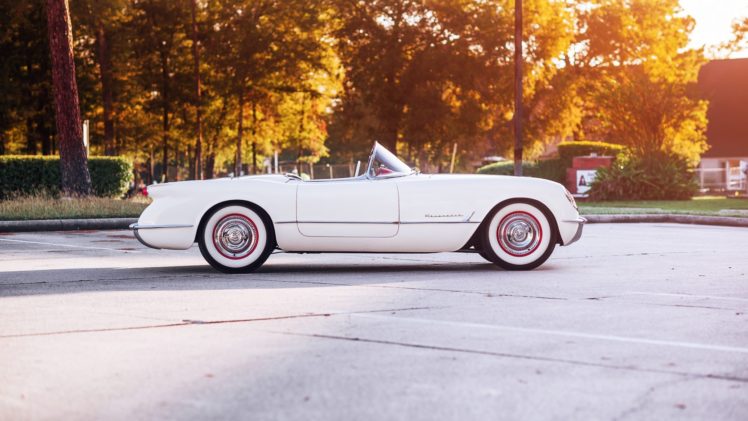 1953, Chevrolet, Corvette,  c1 , Roadster, Cars, White HD Wallpaper Desktop Background
