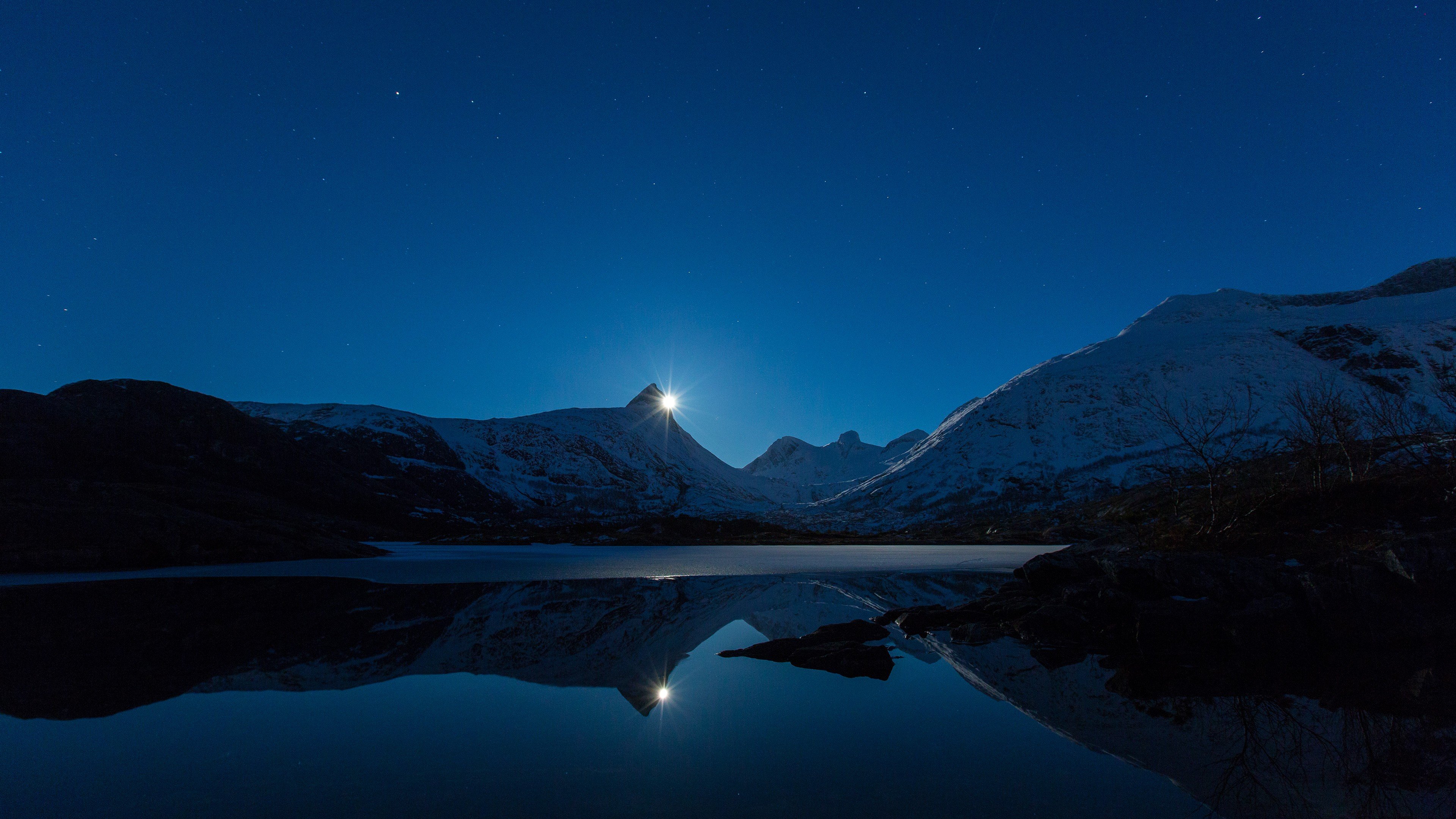 lago, Naturaleza, Noche, Montay Wallpaper