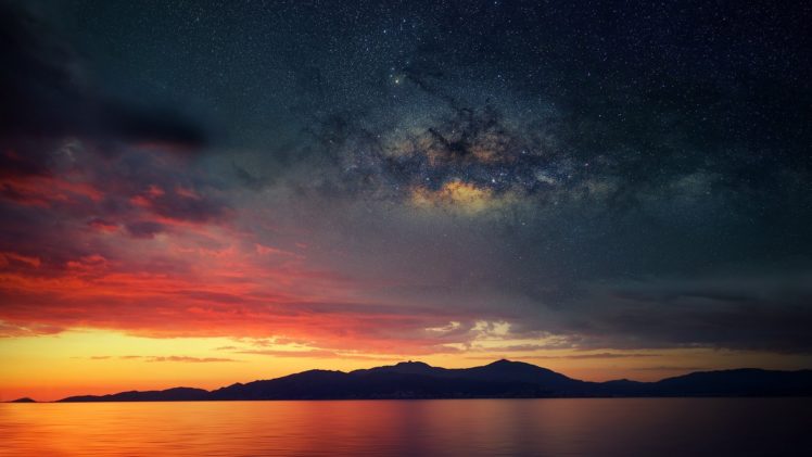 corsica, Abstract, Space, Water, Sea, Sunset HD Wallpaper Desktop Background