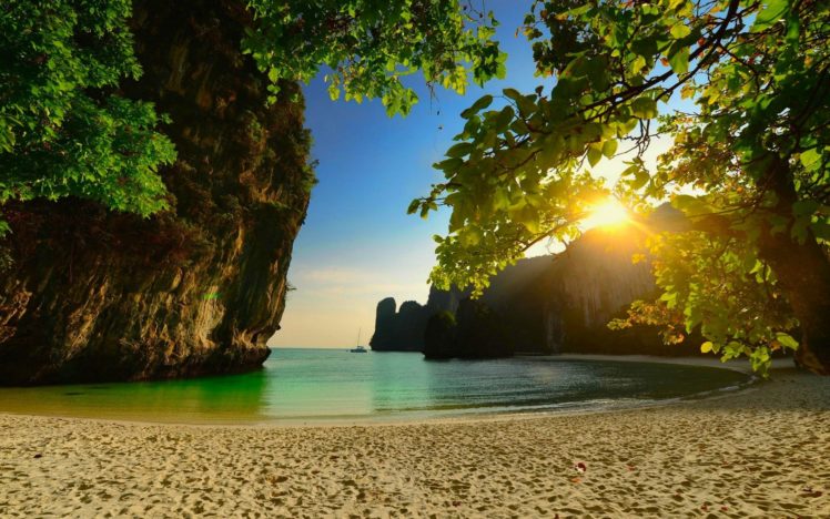 nature, Landscape, Beach, Thailand, Sunset, Island, Sea HD Wallpaper Desktop Background
