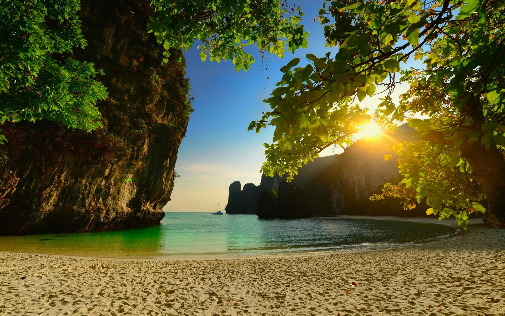 nature, Landscape, Beach, Thailand, Sunset, Island, Sea Wallpaper