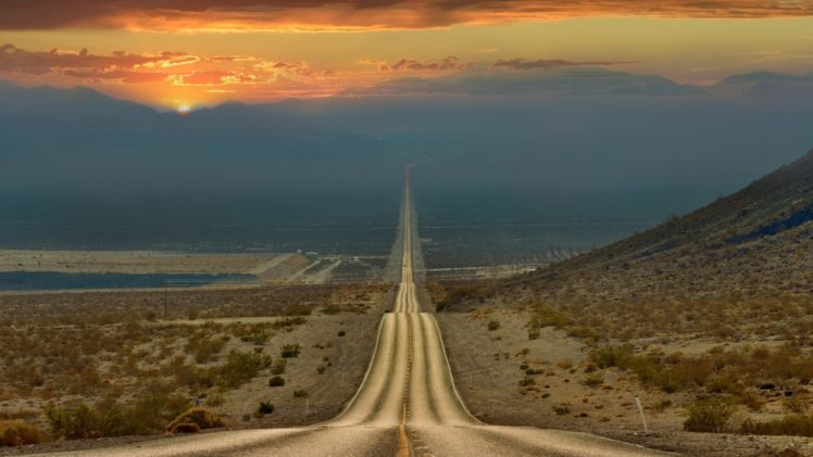 nature, Landscape, Road, Hills, California, Usa, Sunset, Clouds HD Wallpaper Desktop Background