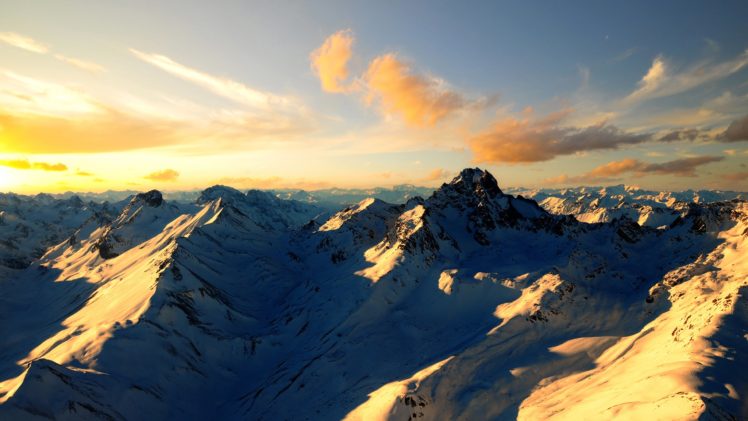 snow, Mountains, Landscape, Sunlight HD Wallpaper Desktop Background