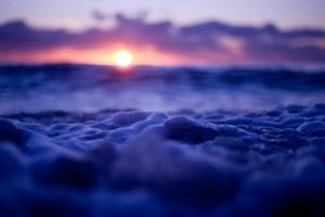 sunset, Water, Sea, Waves, Bubbles, Tilt, Shift, Nature