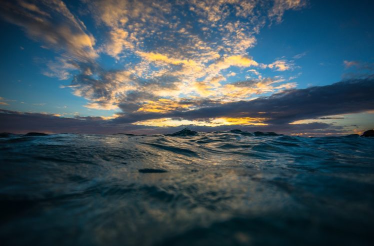 waves, Sea, Sky, Clouds, Depth, Of, Field HD Wallpaper Desktop Background