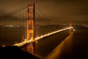 night, Golden, Gate, Bridge, San, Francisco