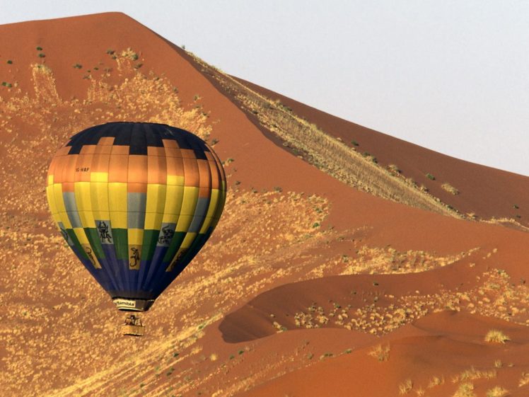ballooning, Over, The, Namib, Desert, Namibia, Africa HD Wallpaper Desktop Background