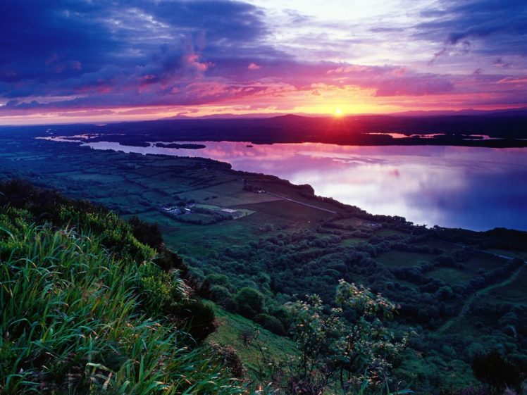 copy 1 , Of, Sunset, Across, Lower, Lough, Erne, Fermanagh, Ireland HD Wallpaper Desktop Background