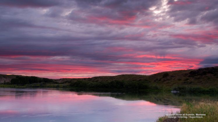 missouri, River, At, Sunrise, Montana HD Wallpaper Desktop Background