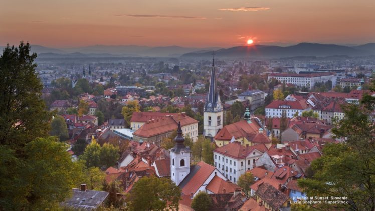 ljubljana, At, Sunset, Slovenia HD Wallpaper Desktop Background