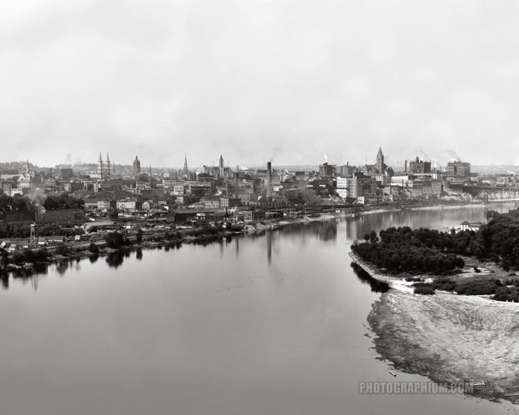 st, Paul, And, Mississippi, River, From, High, Bridge, Saint, Paul, Minnesota, 1905 HD Wallpaper Desktop Background