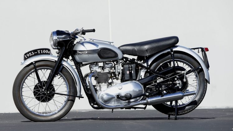 1953, Triumph, T100c, Motorcycles HD Wallpaper Desktop Background