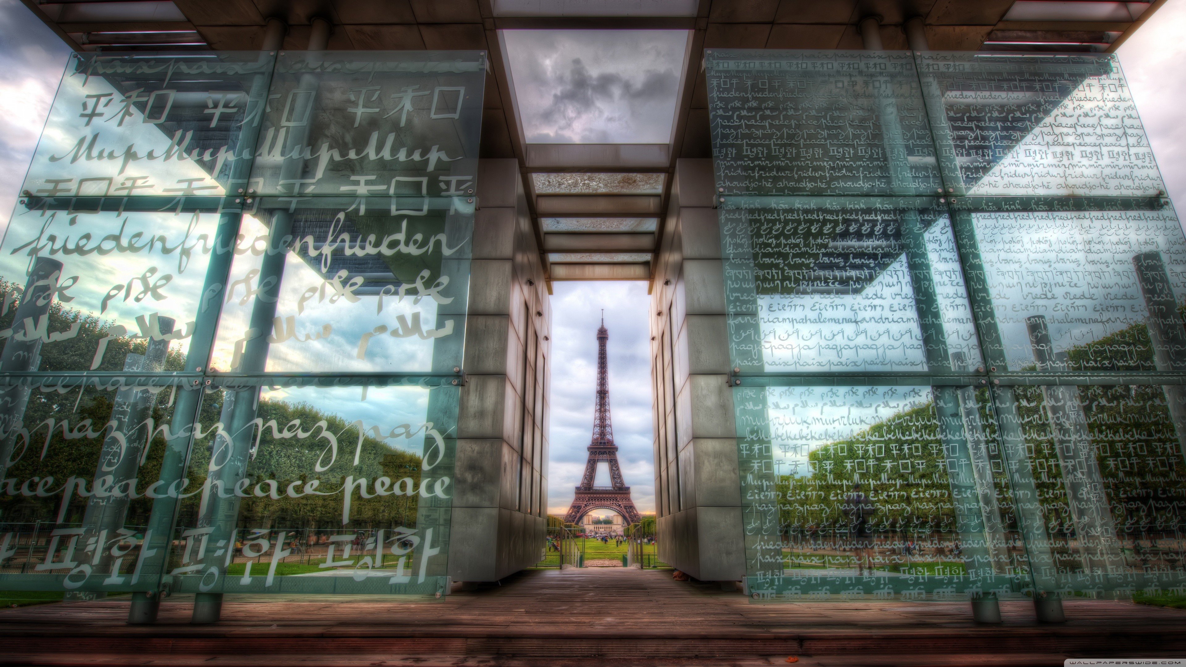 the, Eiffel, Tower, Through, Art wallpaper 3840x2160 Wallpaper