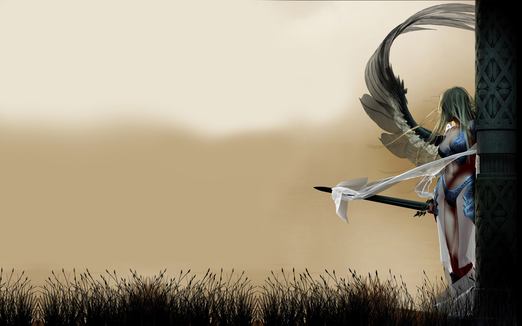 angels, Warriors, Swords, 3d, Graphics, Fantasy, Girls, Angel, Warrior Wallpaper