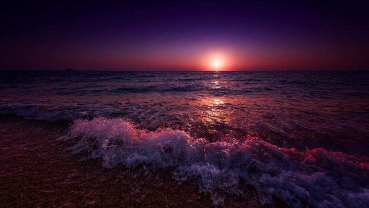 landscape, Sea, Beach, Sunset HD Wallpaper Desktop Background
