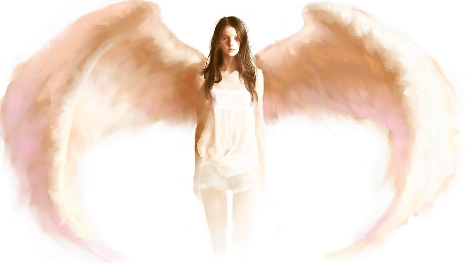 Девушка ангел на прозрачном фоне