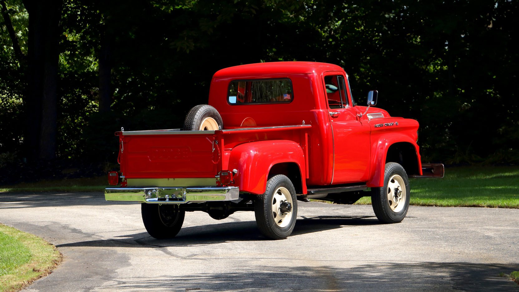 1958, Dodge, Power, Wagon, W100, Pickup, Truck, Red Wallpaper