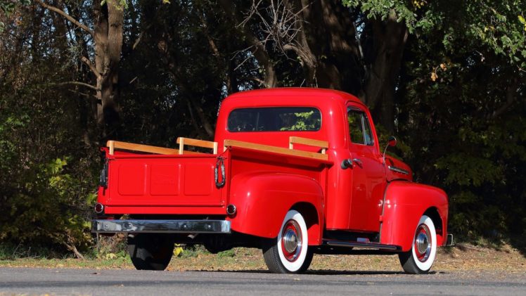 1951, Ford f1, Pickup, Truck, Red HD Wallpaper Desktop Background