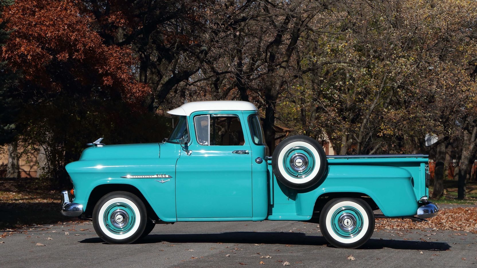 1955 chevrolet 3100 pickup truck blue 3