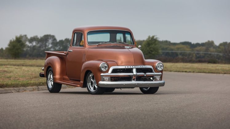 1954, Chevrolet, 3100, Pickup, Truck, Copper HD Wallpaper Desktop Background