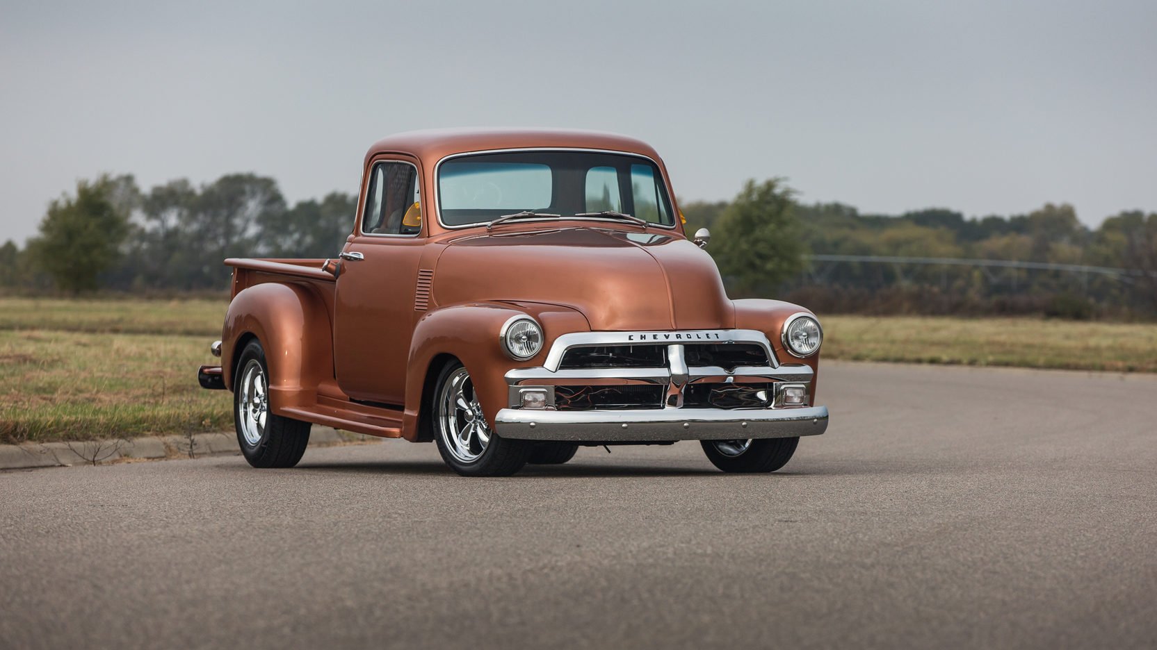 1954, Chevrolet, 3100, Pickup, Truck, Copper Wallpaper