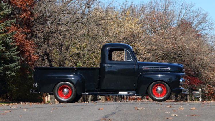 1951, Ford f1, Pickup, Truck, Black HD Wallpaper Desktop Background