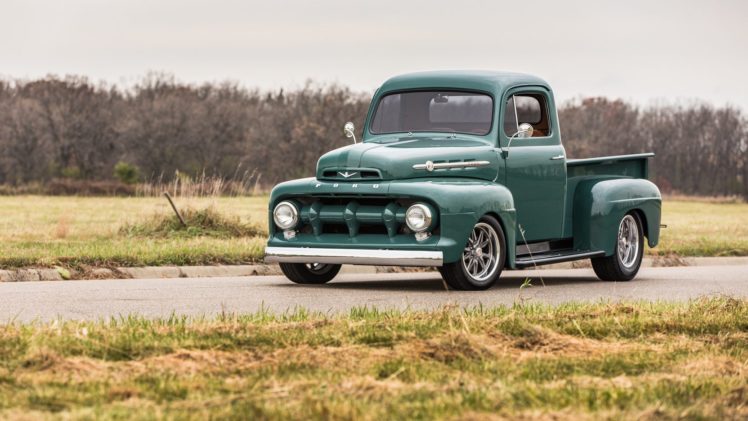 1952, Ford f1, Pickup, Truck, Green HD Wallpaper Desktop Background