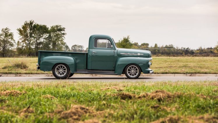 1952, Ford f1, Pickup, Truck, Green HD Wallpaper Desktop Background